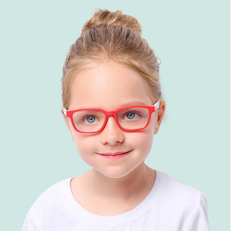 SO& EI новые модные детские анти-синие очки мужские и женские плоские зеркальные силиконовые очки Мягкая оправа