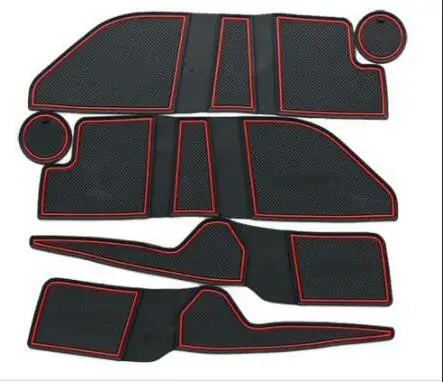 

For Ford Mondeo 2007 2008 2009 2010 2011 2012 Non-slip Rubber Cup Holder Sticker Gate Slot Pad Door Groove Mat Car Styling 6Pcs