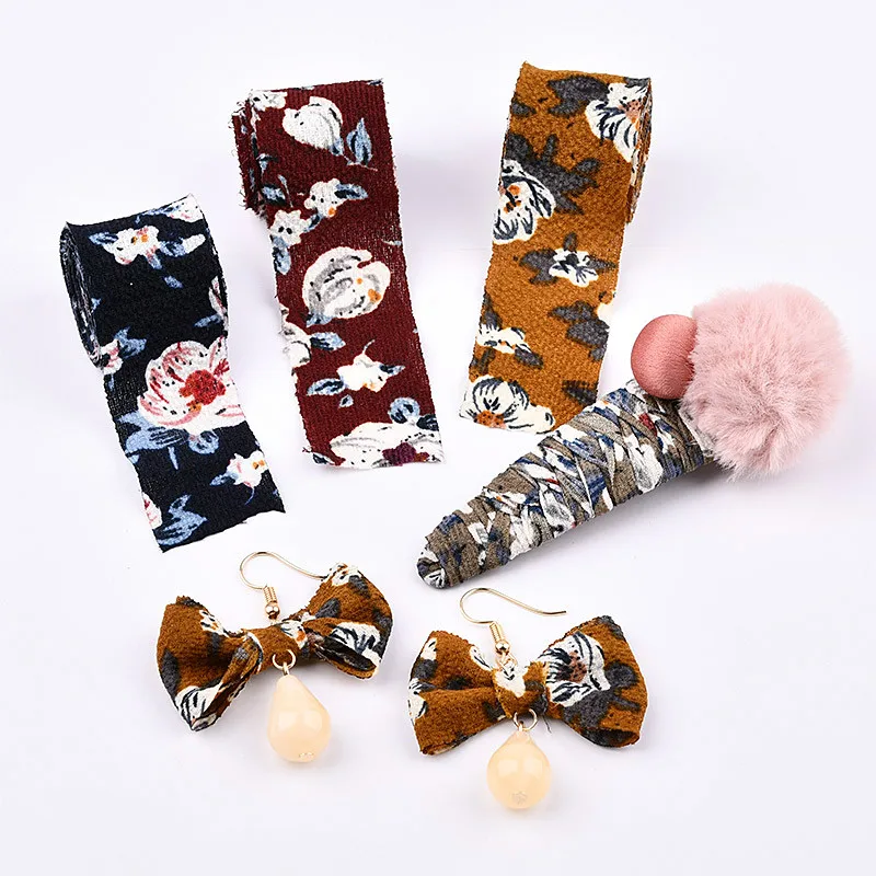 

New handmade DIY Japanese and Korean fabric cloth bow material headband hairpin rope earrings cloth belt