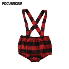 Новорожденных Одежда для детей; малышей; девочек плед Подтяжки для женщин Короткие штаны Треугольники Шорты для женщин Комбинезоны для девочек Одна деталь наряд 1 шт