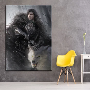 

Canvas Painting Wall Art Framework HD Printed 1 Piece/Pcs Game Of Thrones Pictures Wolf Poster For Living Room Modern Home Decor