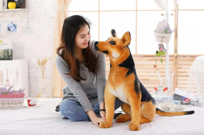 30-90cm Giant Dog Toy Realistic Stuffed Animals German Dog Shepherd Plush Toys Gift For Children