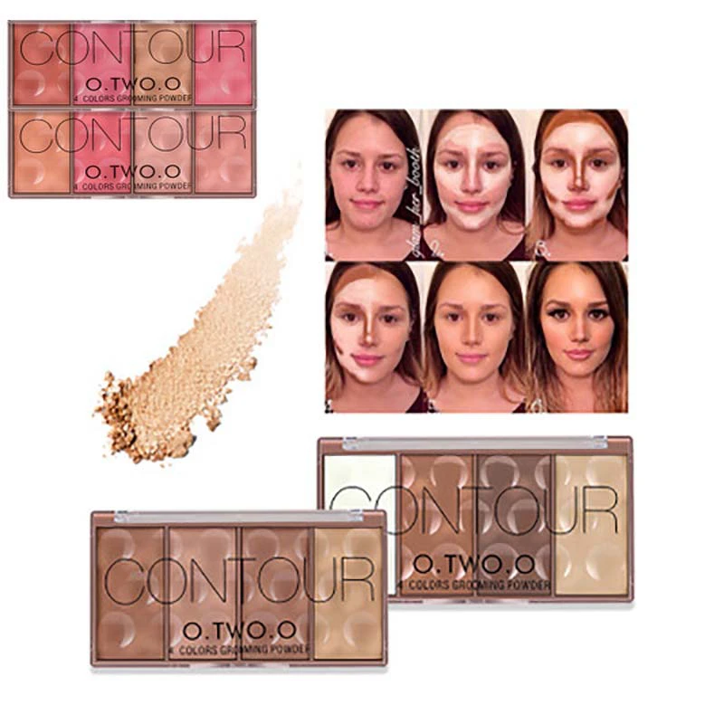 

4 Colors Face Concealer Palette Corrector Proofreader Makeup Cream Base Contouring Palette Compact Pressed Powder
