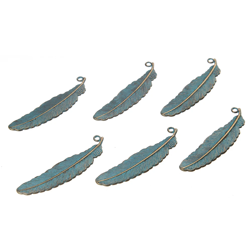 

10pcs Bronze colour Alloy Feather Beads Making jewelry DIY Charms fit Jewelry Handmade Necklace Bracelet Earrings Keychains