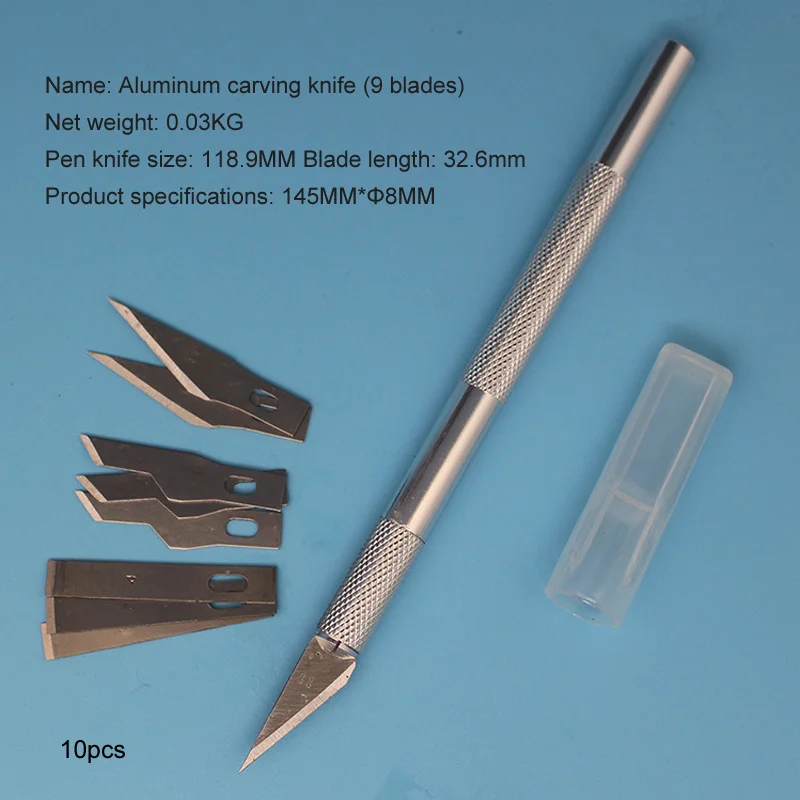 С коробкой, модель инструмента, 13 лезвий, полимерная глина, многофункциональная ручка, ножи, металлический скальпель, набор инструментов, нож - Цвет: 10pcs