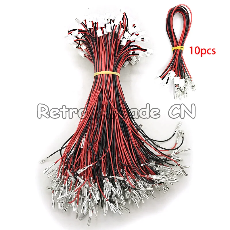 

10pcs/lot 2 pin cable with 2.8mm/4.8mm connector for American style joystick SANWA button switch for Jamma arcade USB Encoder