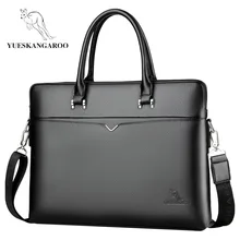 YUESKANGAROO брендовый деловой мужской портфель, высокое качество, мужская кожаная сумка для ноутбука, сумки-мессенджеры для мужчин HA060