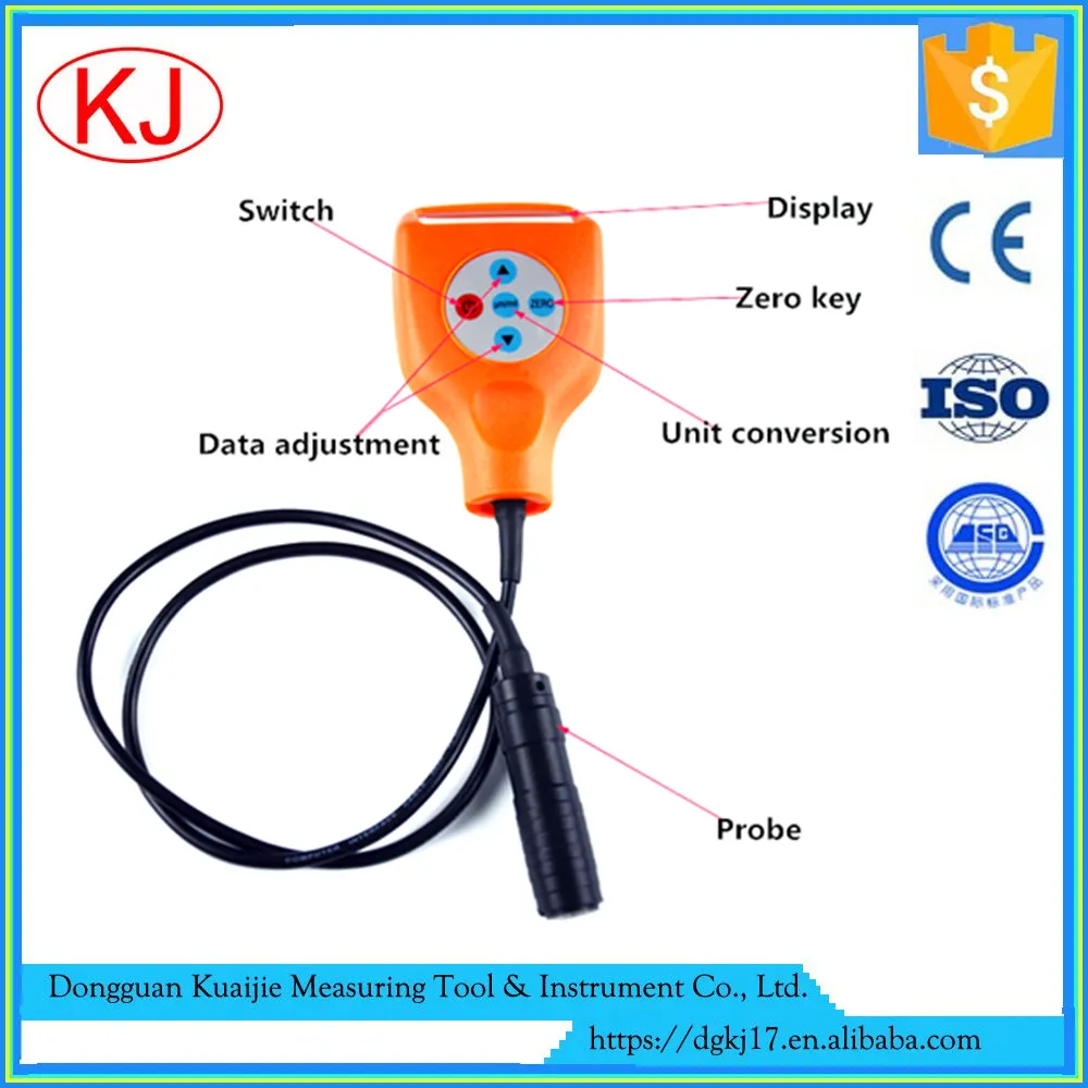 Digital Paint Coating Thickness Gauge Meter Tester 01250um with