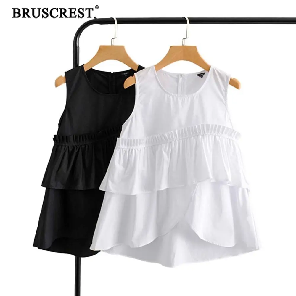 

2019 Smmer elegant solid ruffle patchwork blouse women shirts Vintage irregular O neck back zipper female casual ladies tops