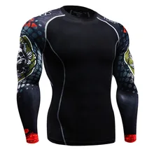 Long Sleeve Skin Rash Guard Complete Graphic Compression Shirts Multi use Fitness MMA Crossfit Tops Shirts
