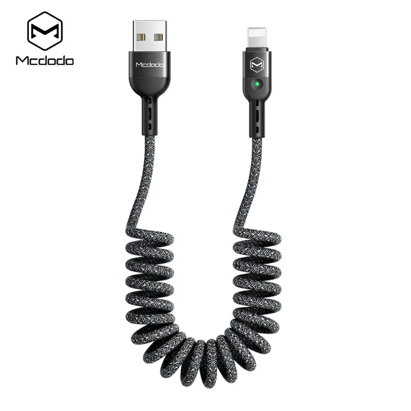 MCDODO Выдвижной USB кабель для зарядки телефона Шнур для iPhone 11 Pro Max XR XS X 8 7 6 Plus 6s 5 быстрое зарядное устройство кабель для передачи данных адаптер - Цвет: Gray