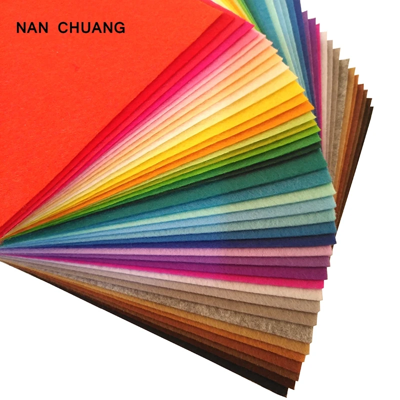 Нетканый войлочный материал толщиной 1 мм, Полиэстеровая ткань, войлочные изделия для украшения дома, узорчатый набор для шитья кукол, ремесла 40 шт., 15x15 см