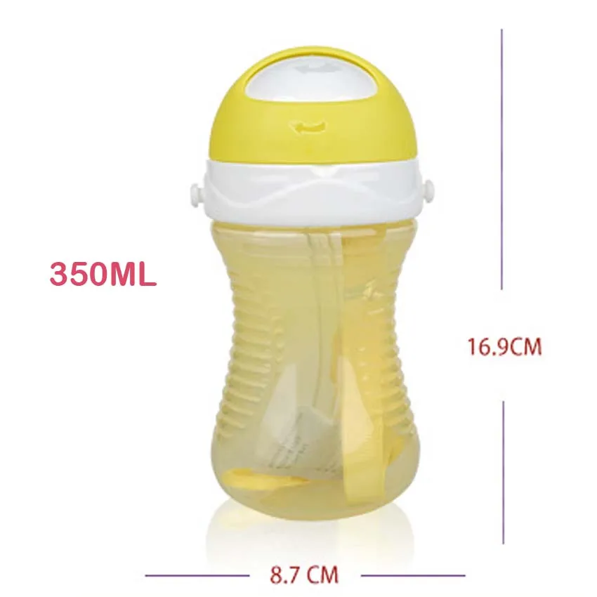 350 мл детская чашка с трубочкой Питьевая модная бутылка чашки милый дизайн бутылочка для кормления PP пластиковая прочная чашка