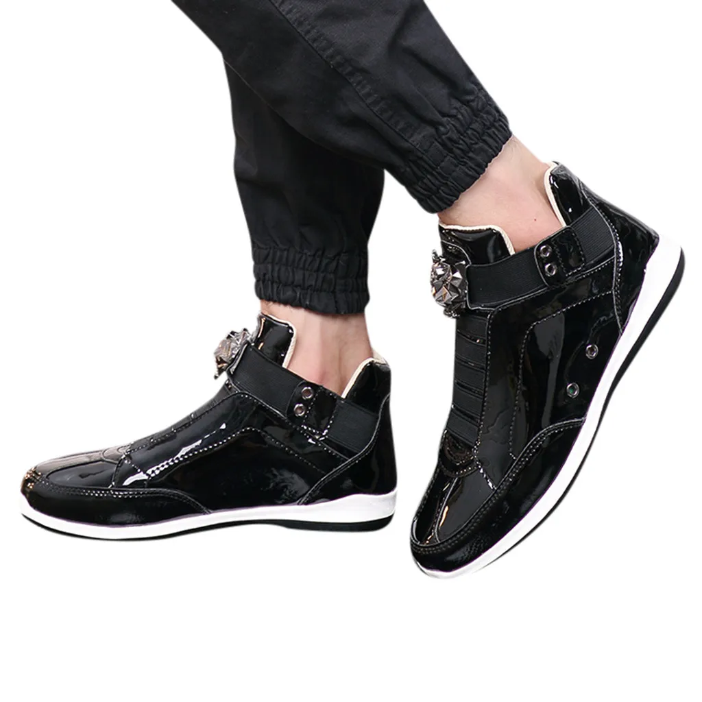 

Leather Men Shoes Luxury Brand England Trend Casual Shoes Men Sneakers Italian Breathable Leisure Male Footwear High-top #G4