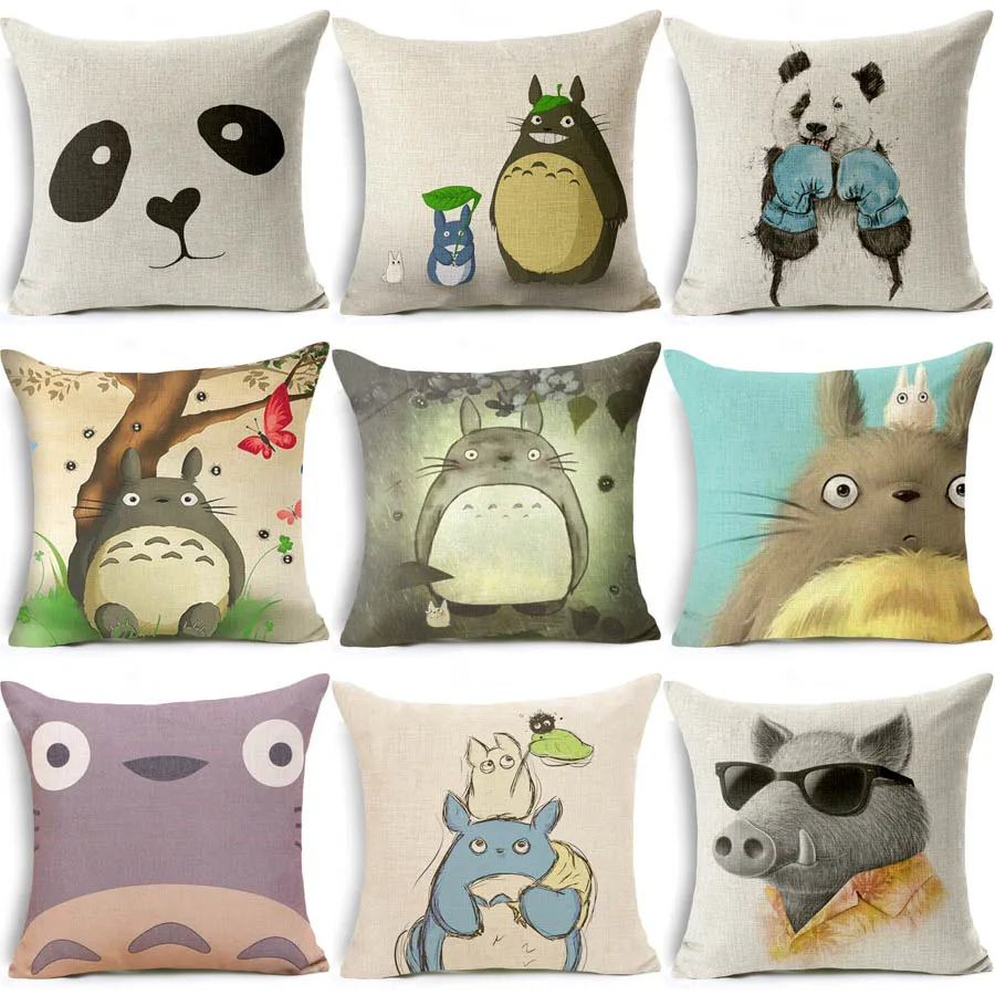 Decorative Cotton Pillow Case Travel Neck Pillow Covers Animal