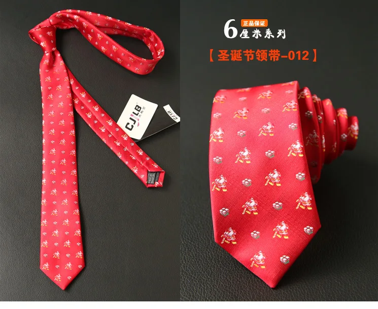 Рождественский галстук, 6 см, галстуки со снежинками для рождественской вечерние, мужской галстук-бабочка с изображением дерева, галстук Санта-Клауса, тонкий брендовый галстук Krawat Cortbatas - Цвет: 12