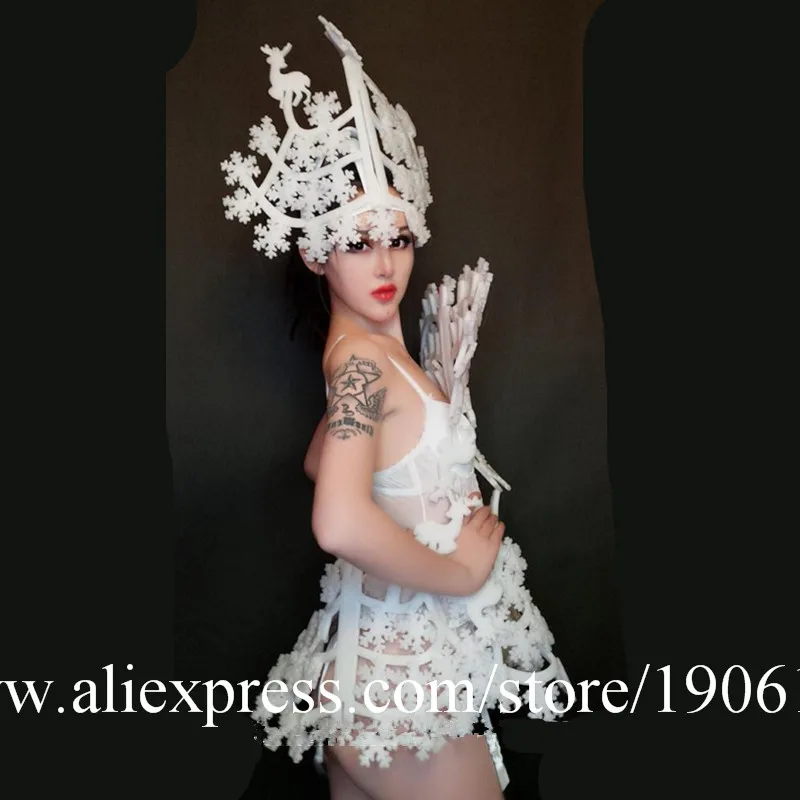 Mysterious snowflake theme ds singer show gogo hundred dj bar nightclub costumes02