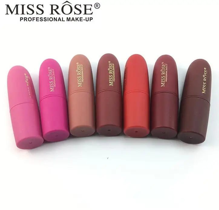 Miss Rose Nude Lipstick 22 colors Waterproof Vampire Brown Beauty Baby Lips Batom Matte lipstick Makeup Tats Eugenie Margherita