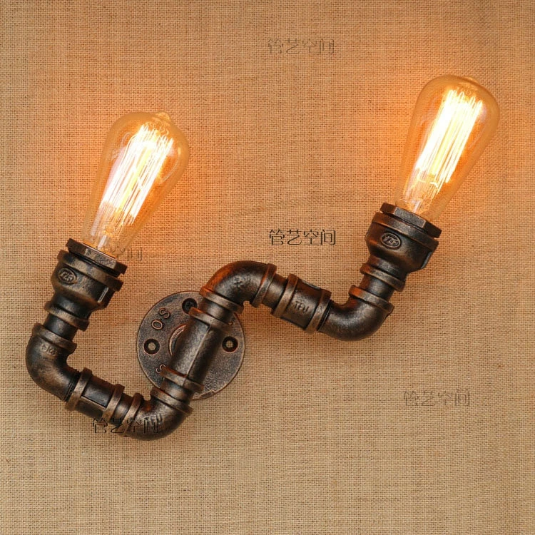 

Industrial restoring ancient ways, wrought iron loft cafe footpath sitting room double the new pipe wall lamp stage art