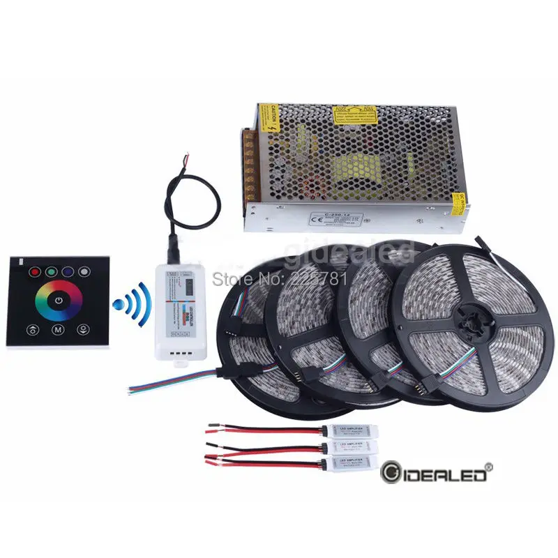 Painel de Parede Faixa de Luz plus Painel Painel de Toque Controlador de rf plus Amplificador Amplificador plus Power sem Fio Conjunto com Painel Luz de Tira de Parede Controlador Rgb Led 5050 300 Leds de Toque plus Power 8 rgb 5050 300 leds luz de tira