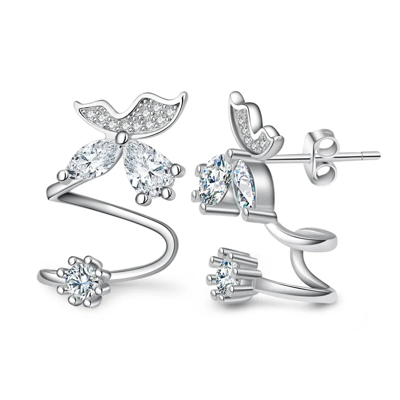 

Hot Sale Promotion 2017 New Fashion Bowknot Shiny Zircon Design 925 Sterling Silver Stud Earrings for Women Jewelry Gift