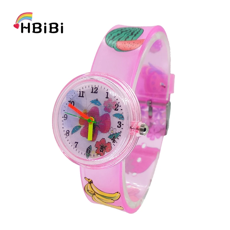 

New product launch summer Flower butterfly children students watch waterproof sports kids watches soft strap quartz wristwatches