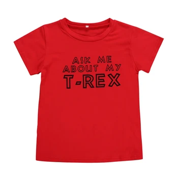 Boys T Shirt Summer 2019 T-shirt Animal Print Kids Tshirt Kid Clothes Masked Dinosaur Ask Me About My T-Rex Fortnight Fornite 3