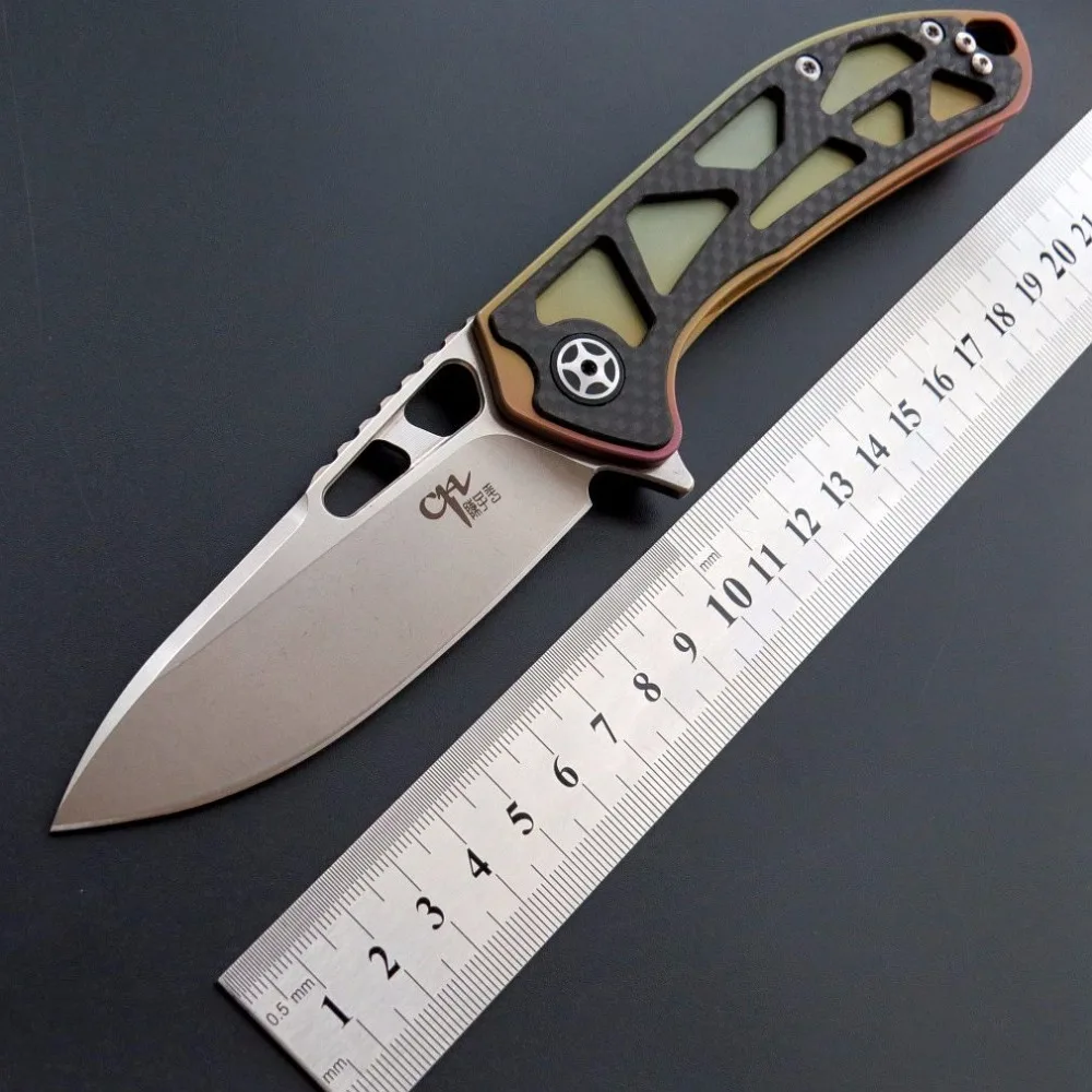 CH CH3509 D2 лезвие titanium сплав + углеродного волокна ручка складной нож для выживания