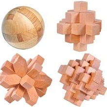 4 шт./компл. Классическая IQ деревянная головоломка Прорезыватель заусенцы сцепляющиеся головоломки игра для взрослых детей