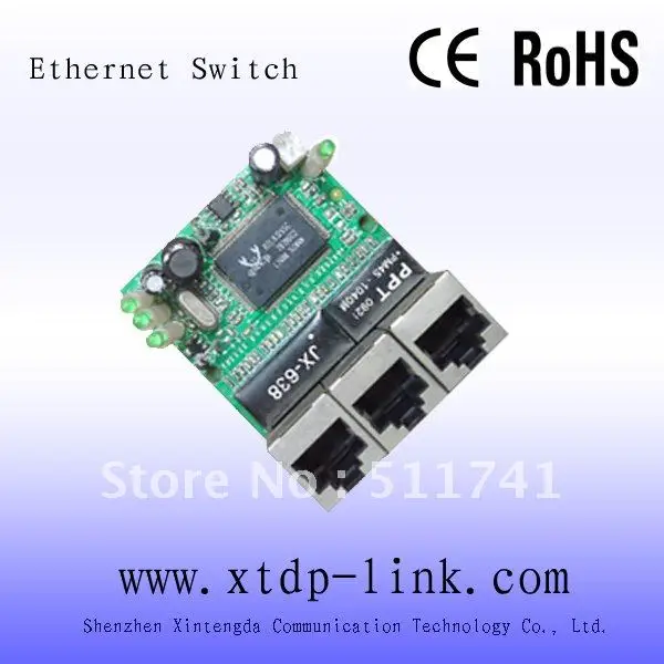 High performance chip RTL8306G mini 3port 10/100 fast switch