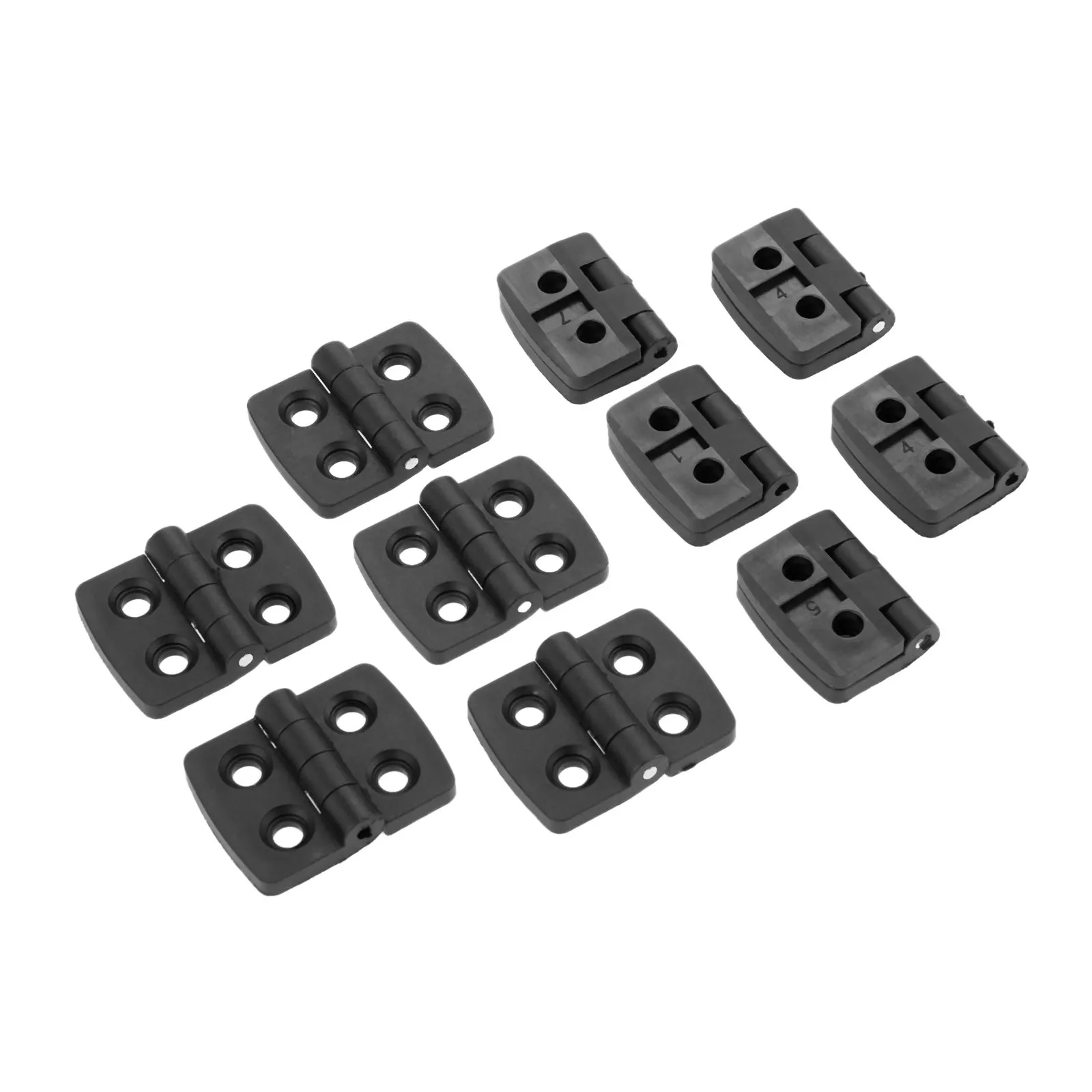 DRELD 10 piezas 40mm 30 bisagras para puerta negro Mini cajón de nailon plástico joyería caja de madera bisagra para muebles