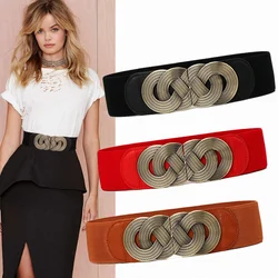 HOT Women's Waistband red fashion Stretch Strap Elastic solid Cummerbund black gift Vinatage buckle Waistbands Dress Cummerbunds HOT Women's Waistband red fashion Stretch Strap Elastic solid Cummerbund black gift Vinatage buckle Waistbands Dress Cummerbunds