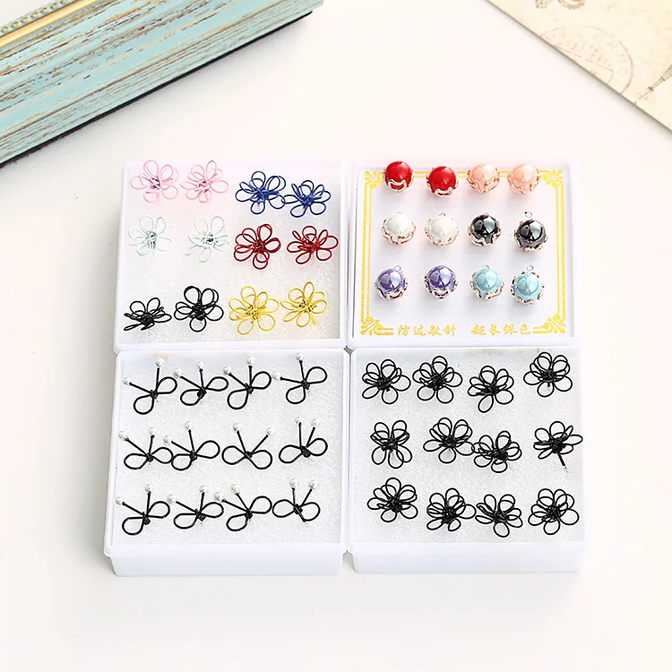 

2019 New Real Aretes Earings Han Edition Style Earrings Wholesale Two Dollar Store Hollow Out Small Flowers Yiwu Adorn Article