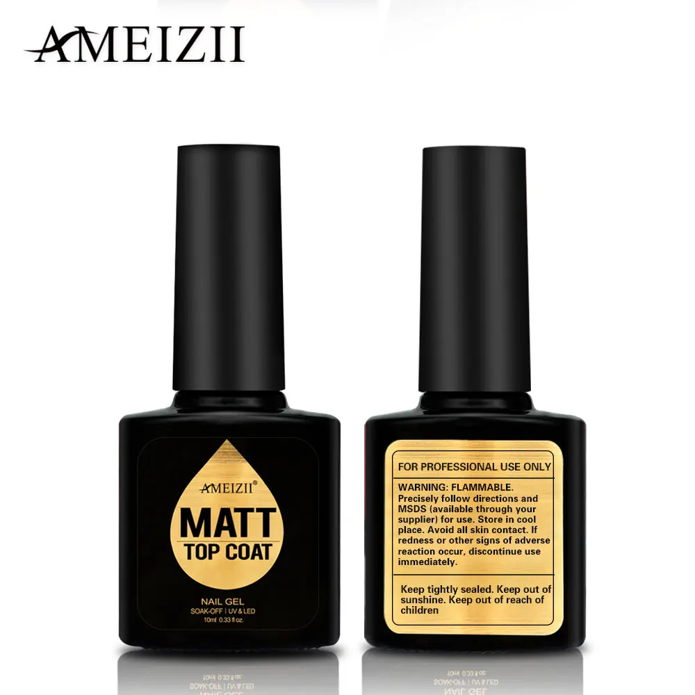 AMEIZII 10 ml مات هلام مسمار البولندية سطح نقع قبالة مات معطف فوقي UV LED مصباح شفافة اللون جيل للأظافر البولندية ورنيش مسمار الفن