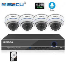 MISECU 8CH 1080P POE NVR Kit Security Camera CCTV System 4PCS Indoor Audio Record Sound IPDome Camera P2P Video Surveillance Set