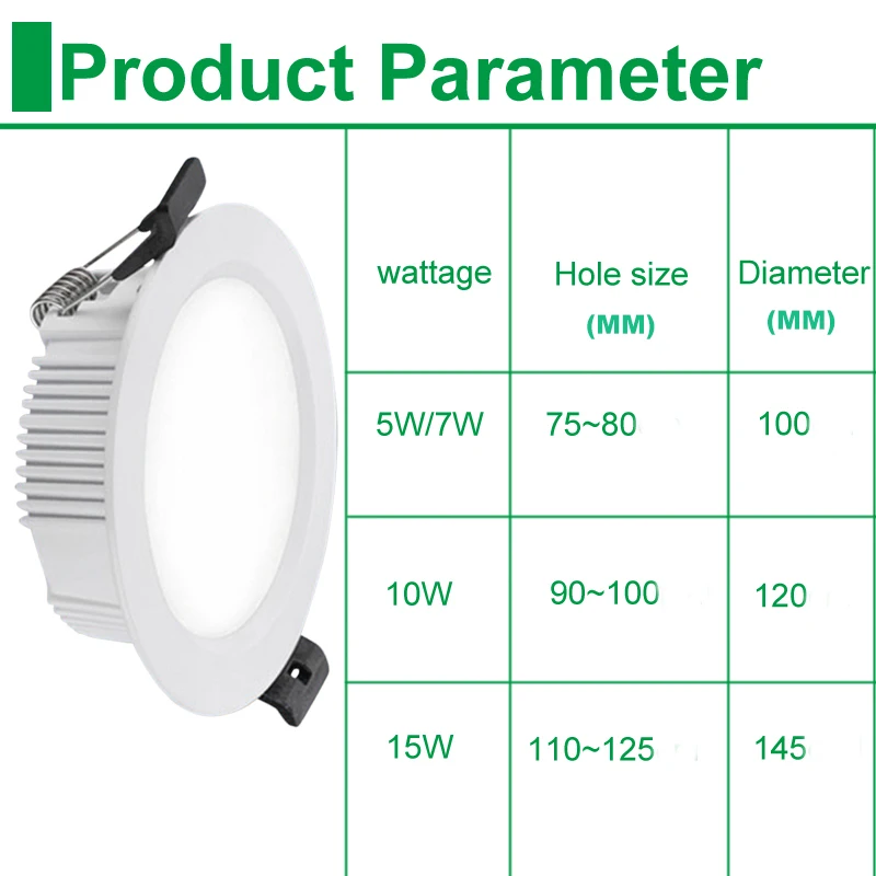 Downlights luz led spot levou teto Certificado : Rohs, ce