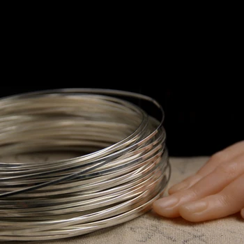 

1 Meter 999 Sterling Silver Rectangular Square Wire 0.6-1.1mm Silver Wire Solid For Jewelry DIY Sterling Silver Beading Cable