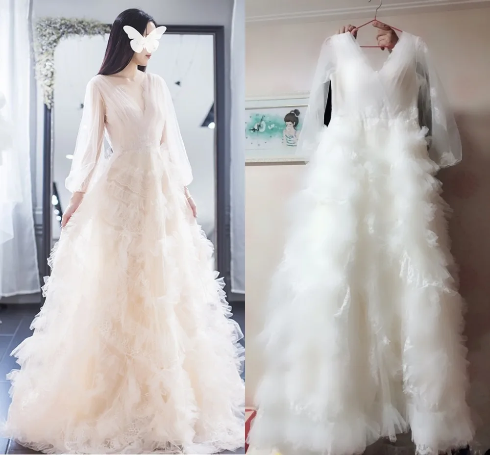 

White Beach Vestido De Noiva 2019 Lace Dresses for Wedding Party V-neck Backless Dubai Arabic Boho Wedding Gown Bridal Dresses