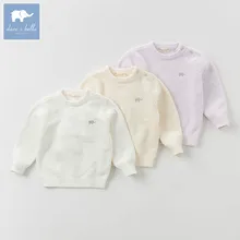 DB4122 dave bella/осенний вязаный свитер для маленьких девочек и мальчиков ясельного возраста; детская однотонная одежда; детский пуловер; топы