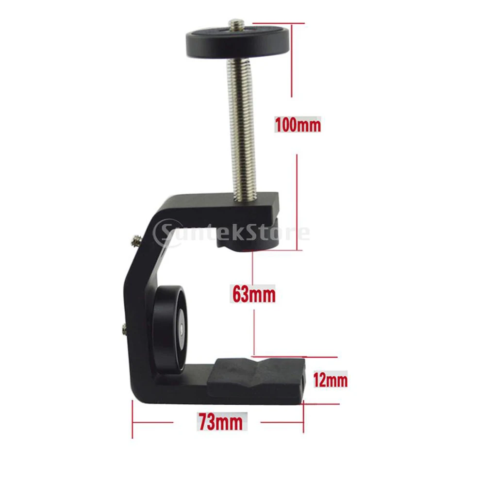 C Clamp Camera Mount Adjustable with 1/4Inch Screw Adapter for DSLR Camera 