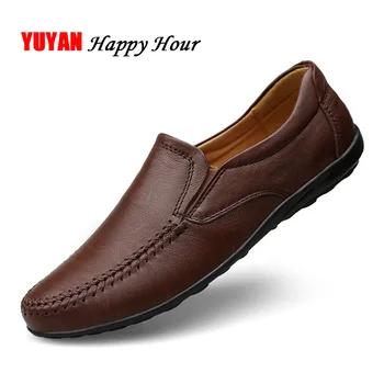 

Genuine Leather Shoes Men's Loafers Slip-on Male Shoes Natural Leather Mens Casual Shoes Comfortable KA599