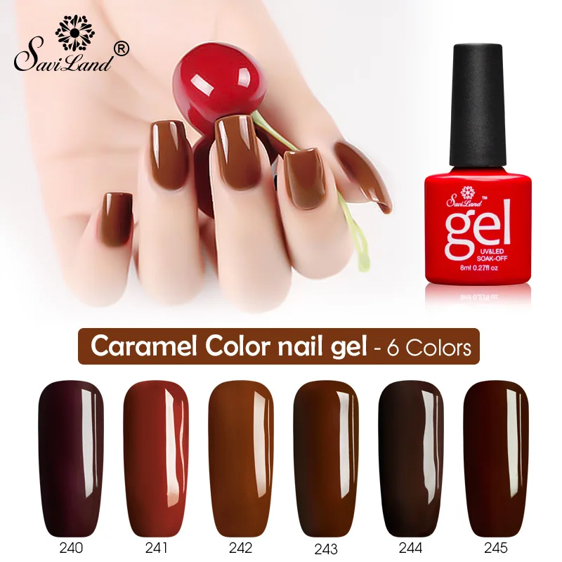 Buy Saviland Summer Caramel Color Gel Nails Polish