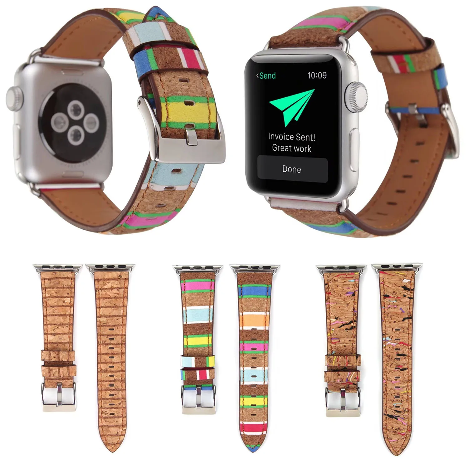 

Natural Wood Pattern Print Leather Band for Apple Watch Series 3 2 1 Strap Belt Striped Bracelet For iWatch Wristwatch 38mm 42mm