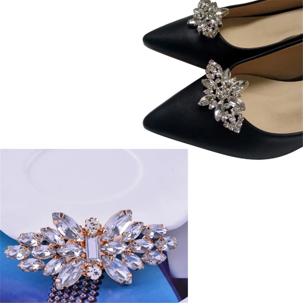 1Pcs Beautiful Crystal Shoes Buckle Women Shoes Decoration Clips Bridal