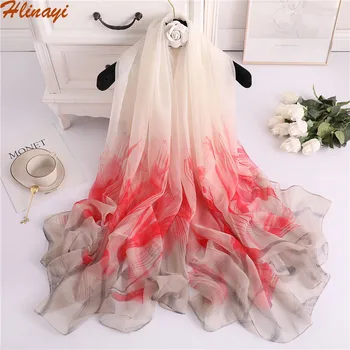 

Hlinayi Scarf temperament simple lady silk scarf imitation silk scarf thin soft yarn sunscreen shawl