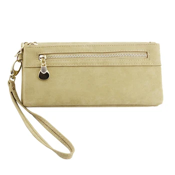 

FGGS Hot Fashion Women Wallets Dull Polish Leather Wallet Double Zipper Day Clutch Purse Wristlet Coin Purse Card Holder