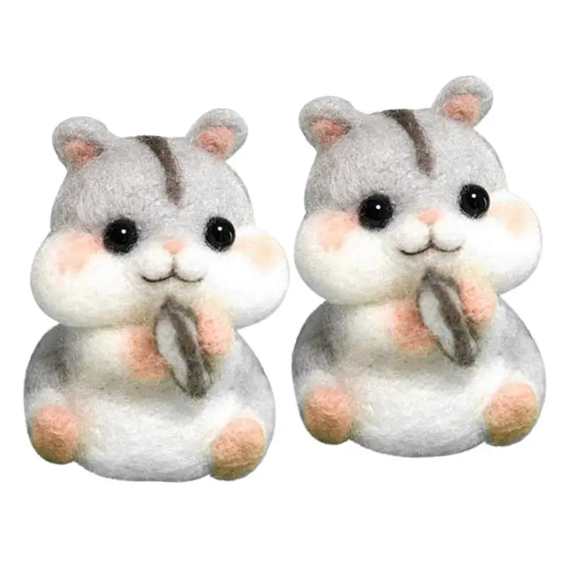 

Non Finished Wool Felt Handmade Set DIY Hamster Wool Needlepoint Kit Home Decoration Craft Needlecraft For Needle Material Bag