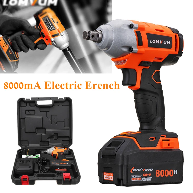 

Cordless Electric Impact Wrench Drill 320N/m 20V 8000mAh Battery Lithium-ion Brushless Power Tool Nut High Torque Wrench Set