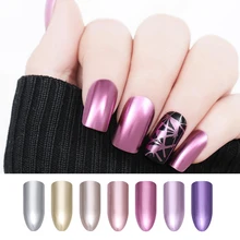 6 мл от BORN PRETTY-лак для ногтей металлик зеркальный эффект цвета: золотистый, серебристый маникюра Лак для ногтей Лаки 2-в-1 базовое, топовое покрытие необходимо