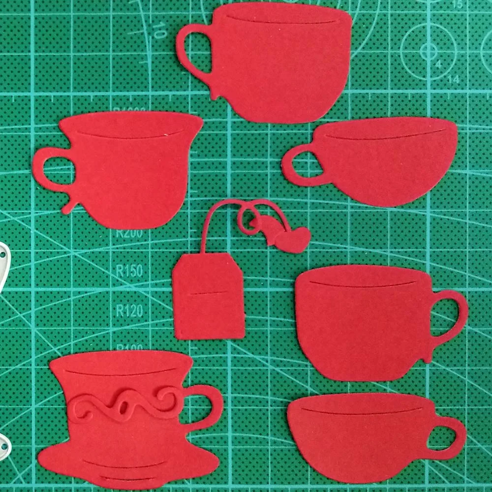 Buy Estel tea cups frame stitch metal cutting dies for